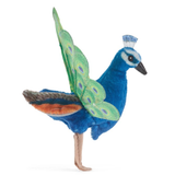 Folkmanis Mini Peacock Finger Puppet side view