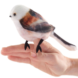 Folkmanis Mini Long-tailed Tit Finger Puppet on hand