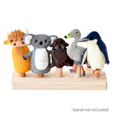 Tara Treasures Felt Australian Phillip Island Animals Finger Puppets Set stand not included