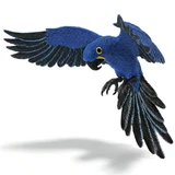 Toymany Hyacinth Macaw flying bird toy figurine