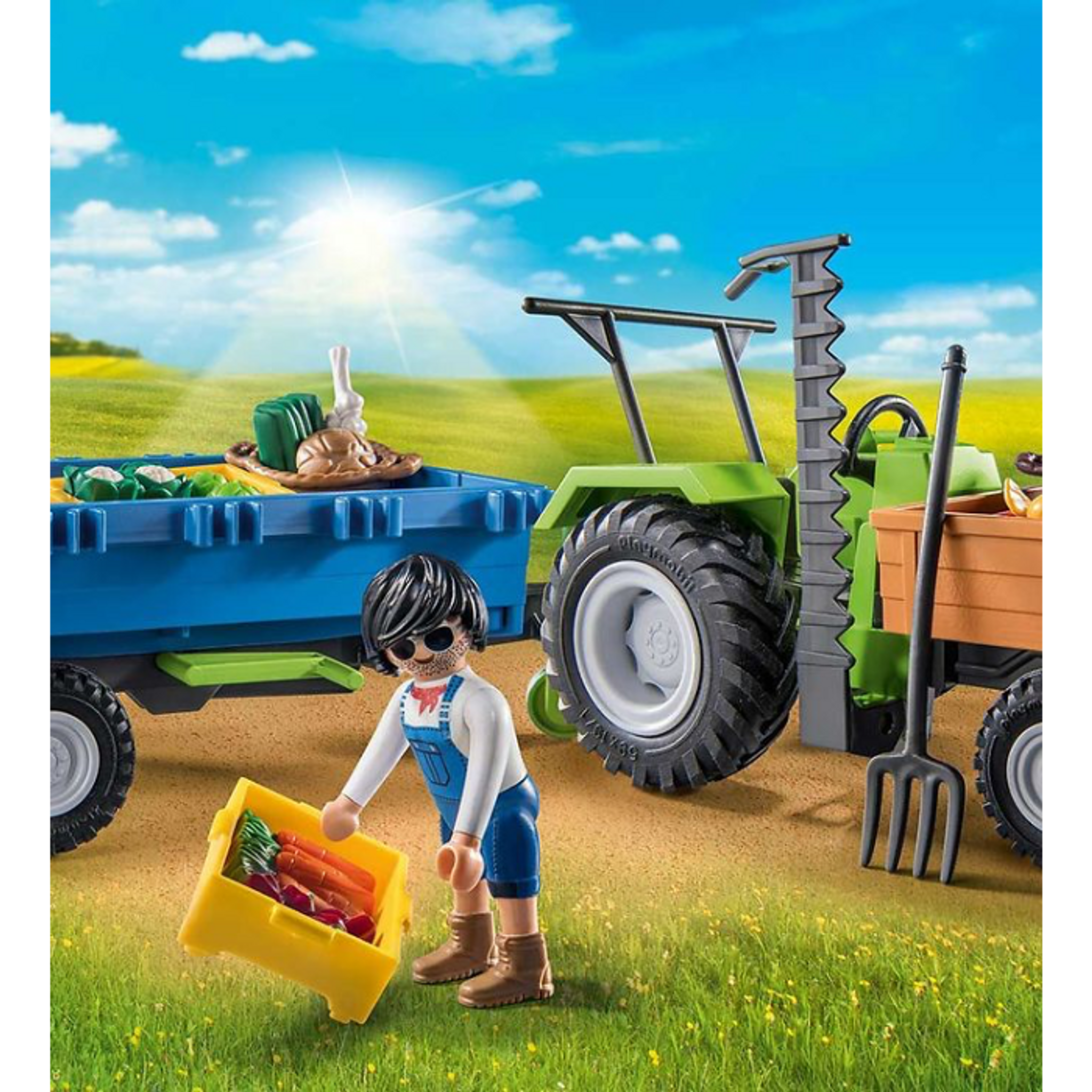 PLAYMOBIL Tractor with Trailer Play Vehicle 
