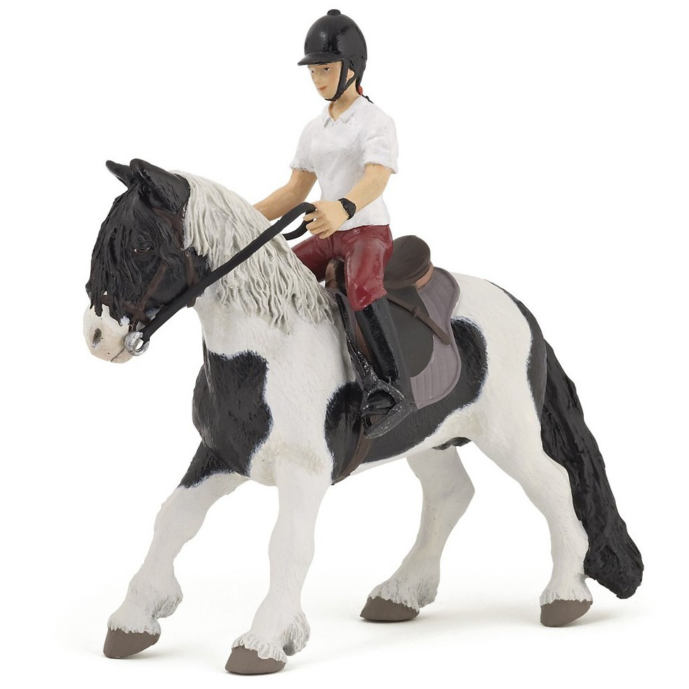 Papo Jumping Horse With Rider Toy Figure Navy