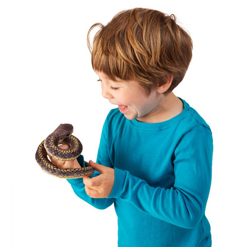 Folkmanis Mini Snake Finger Puppet with boy