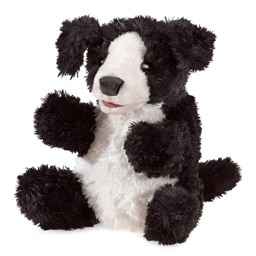 Folkmanis Black and White Dog Small Puppet