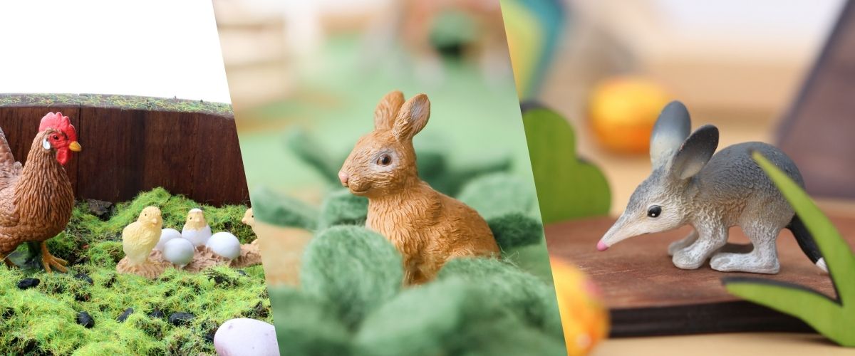 Mini Bunny Figurines Cake Toppers Plastic Rabbit Toys for Cake Decorations  for Kids Easter Small Rabbit Decor Bunnies Farm Animals Toy for Toddlers