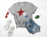 4th of July Glitter Star Tee