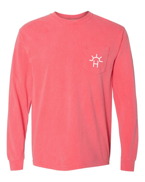 Sunrise H Comfort Colors Long Sleeve Pocket Tee