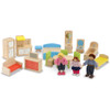 Melissa & Doug Hi-Rise Wooden Dollhouse and Furniture Set (1:12 Scale Dollhouse, Open-Sided, Multi-Color, 18 Pieces, 30″ H × 23.75″ W × 13″ L)