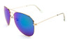 Metal Aviator Sunglasses with Color Mirror Lens and Gold Frame KN-1086-RCM