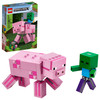 LEGO Minecraft Pig BigFig and Baby Zombie 21157 Building Set for Play-And-Display (159 Pieces)