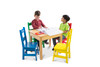 Melissa & Doug Kids Furniture Wooden Table and 4 Chairs - Primary (Natural Table, Yellow, Blue, Red, Green Chairs)