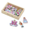 Melissa & Doug 20 Wooden Princess Magnets in a Box