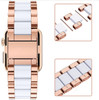 LUXE White Resin & Stainless Steel Band Bracelet for Apple Watch Band 42MM Series 5/4/3/2/1