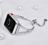 LUXE Silver Metal Band Bracelet with Rhinestones for Apple Watch 38mm Series 5/4/3/2/1