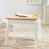 Melissa & Doug Wooden Natural/White Square Table – Kids Furniture for Playroom