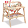 Melissa & Doug Wooden Project Solid Wood Workbench (Pretend Play, Sturdy Wooden Construction, Storage Shelf, 26" H × 18.75" W x 24" L)