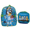 Bluey and Friends 16 inch Backpack with a Insulated Detachable Lunch Bag 2-Piece Set Blue for Boys and Girls