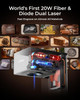 xTool F1 Ultra 20W Fiber & Diode Dual Laser Engraver, 10000mm/s Ultra Fast Laser Wood Jewelry Cutter and Engraving Machine