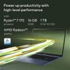 ASUS Vivobook 15 Laptop, 15.6” FHD Display, AMD Ryzen 7 170, 16GB RAM, 1TB SSD, Win 11 Home, Quiet Blue, M1502NAQ-RS74