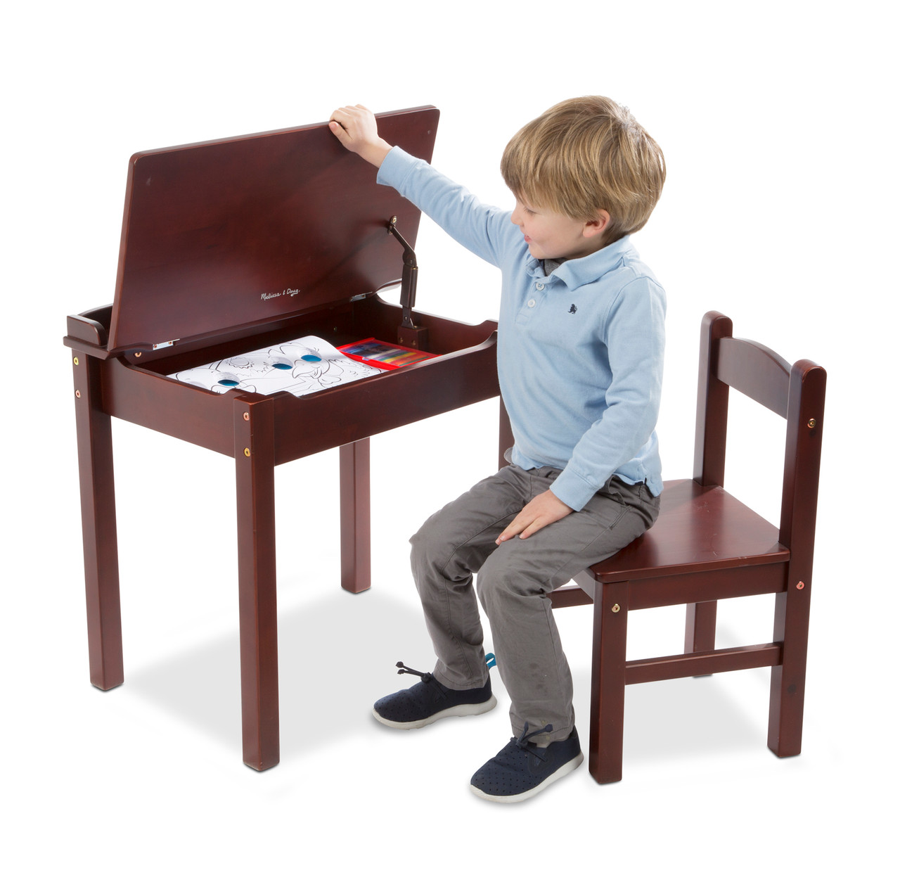 Melissa & Doug LiftTop Desk & Chair Espresso Children's Furniture