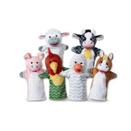 Melissa & Doug Barn Buddies Hand Puppets, Set of 6 (Cow, Sheep, Horse, Duck, Chicken, Pig)