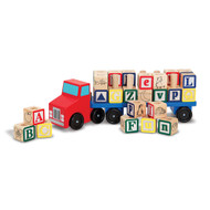 Melissa & Doug Alphabet Blocks Wooden Truck Educational Toy