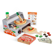 Melissa & Doug Top and Bake Wooden Pizza Counter Play Food Set