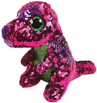 Ty Flippable STOMPY The Pink/Green Sequin Dinosaur - 6" #3