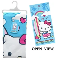 Hello Kitty Beach Towel for Summer 27" x 54" graphic of Hello Kitty with a Surfboard and ball for Girls