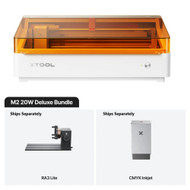 xTool M2 Color Craft Laser 20W Deluxe Bundle with CMYK Inkjet Print Head, and RA3 Lite Rotary