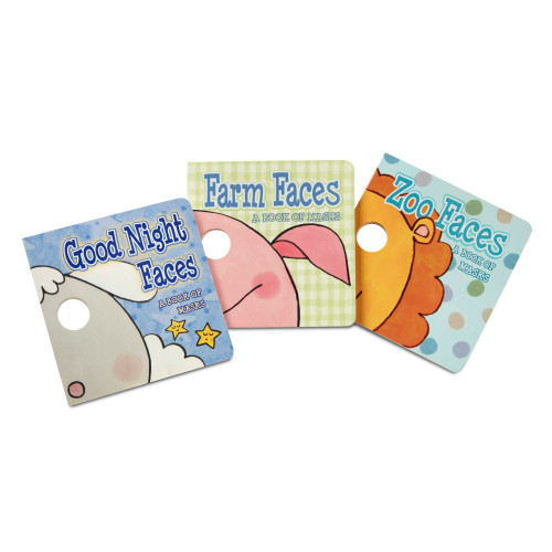 Melissa & Doug Fun Faces Mask Books 3-Pack (12-Page Interactive Board Books with Eye Holes, Great Gift for Girls and Boys - Best for Babies and Toddlers, 8 Month Olds, 1 and 2 Year Olds)