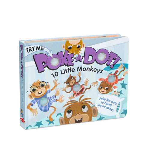 Melissa & Doug Children's Book - Poke-a-Dot: 10 Little Monkeys (Board Book with Buttons to Pop)