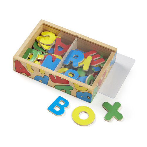 Melissa & Doug - Magnetic Wood Alphabet - Educational - 52 Pieces