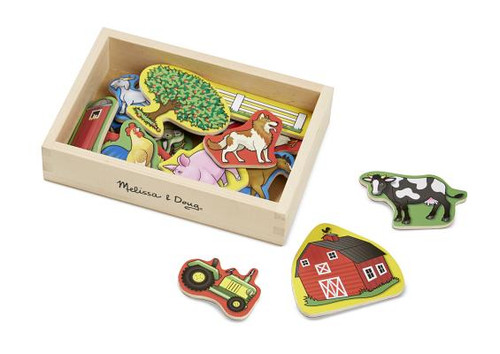 Melissa & Doug 20 Wooden Farm Magnets in a Box