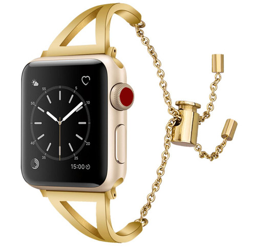 LUXE Gold Metal Band Bracelet for Apple Watch 38mm Series 4/3/2/1