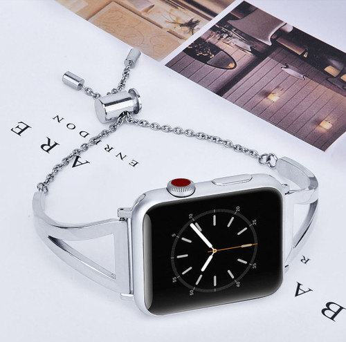 LUXE Silver Metal Band Bracelet for Apple Watch 42mm Series 4/3/2/1