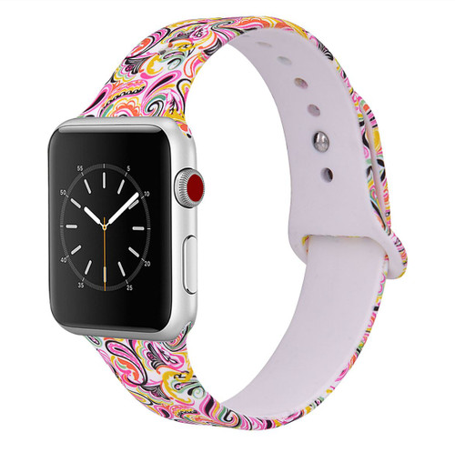 LUXE White Silicone Printed Band for Apple Watch 42mm Series 5/4/3/2/1