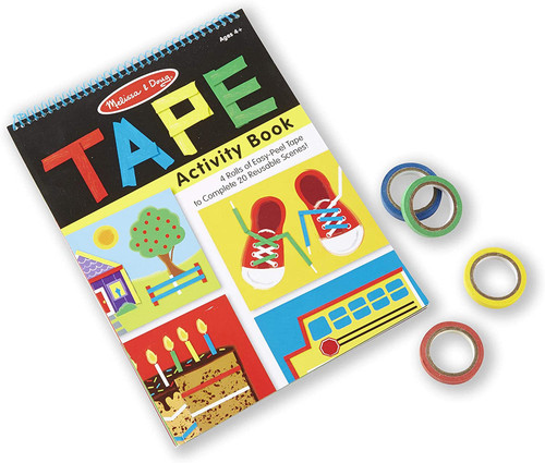 Melissa & Doug Tape Activity Book: 4 Rolls of Easy-Tear Tape and 20 Reusable Scenes