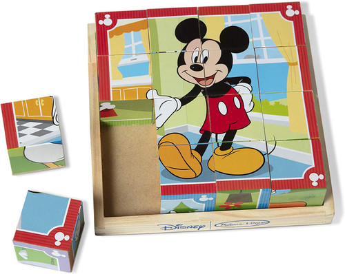 Melissa & Doug Disney Mickey Mouse Cube Puzzle With Storage Tray - 6 Puzzles in 1 (16 pcs)