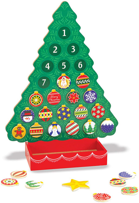 Melissa & Doug Wooden Advent Calendar - Magnetic Christmas Tree, 25 Magnets