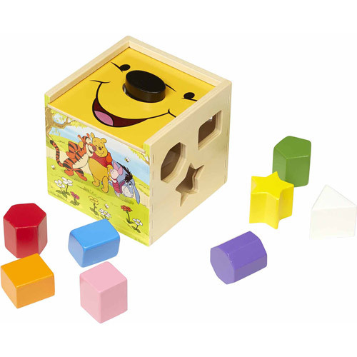 Melissa & Doug Disney Baby Winnie the Pooh Wooden Shape Sorting Cube