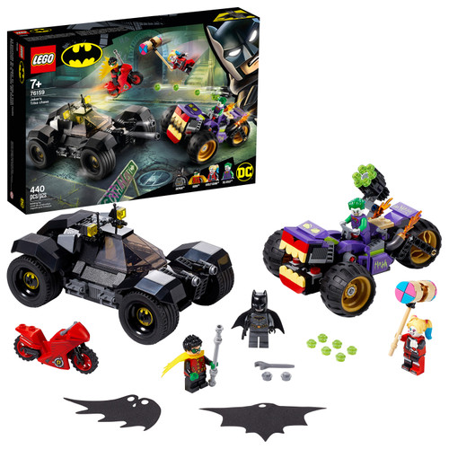 LEGO DC Batman Joker's Trike Chase 76159 Batmobile Building Toy with Action Minifigures (440 Pieces)