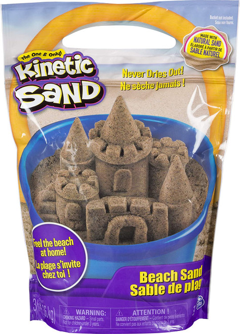 Kinetic Sand, 3lbs Beach Sand for Ages 3 and Up (Packaging My Vary)