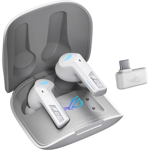 ASUS ROG Cetra True Wireless Gaming Headphones (2.4 GHz & Bluetooth 5.3, ROG SpeedNova, 24-bit 96 kHz Audio, Dirac Opteo, 46-Hour Battery Life)- White