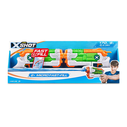 X-Shot Water Fast-Fill Micro Water Blaster Double Pack by ZURU Ages 3-99