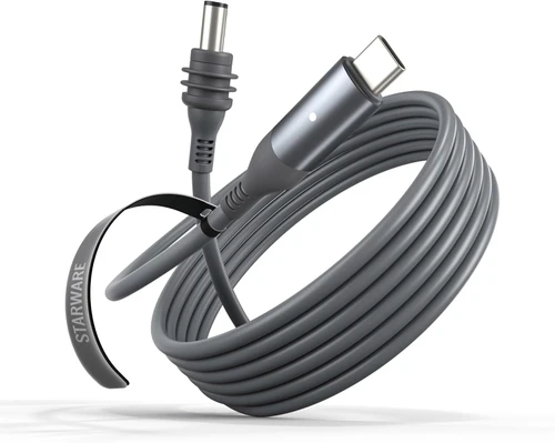 STARWARE Starlink Mini Cable 5M/16FT, 100W Input Waterproof USB C to DC Power Cable with LED Light for Starlink Mini Accessories