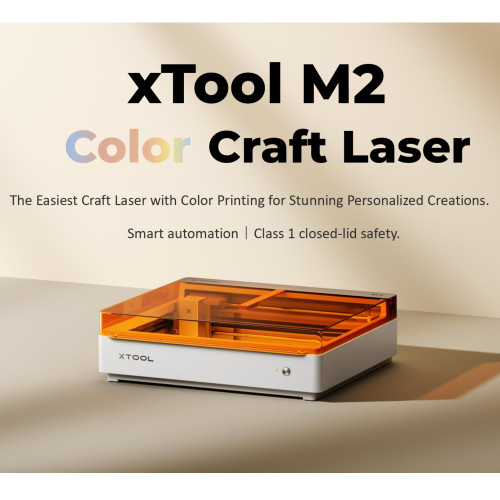 xTool M2 Color Craft Laser 10W Deluxe Bundle with CMYK Inkjet Print Head, and RA3 Lite Rotary