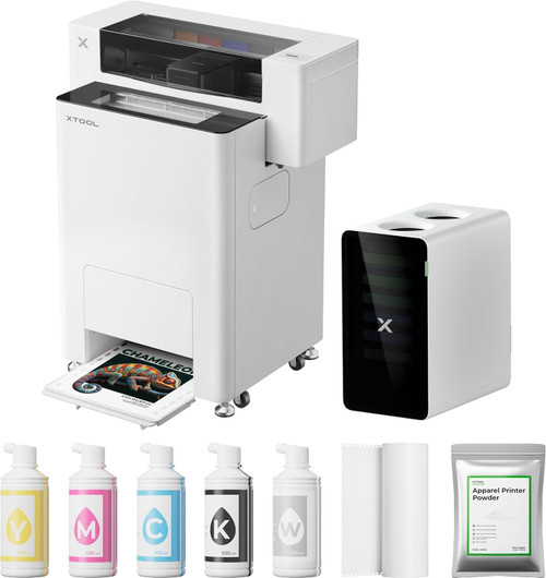 xTool DTF Printer Bundle, 14'' A3 with Shaker Oven and Air Purifier, Dual I1600 Printheads, One-Click Print-to-Bake, Multi-Fabric Compatible, 24/7 Auto-Maintenance