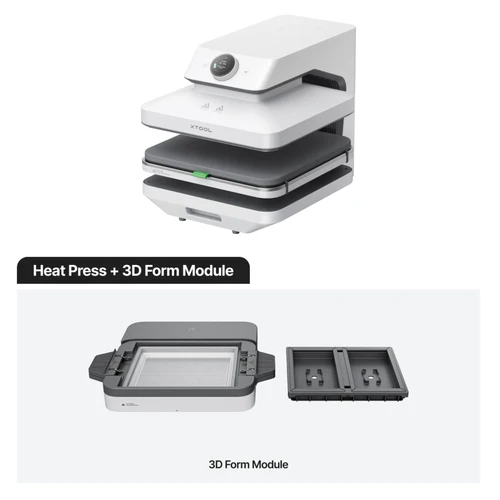 xTool WonderPress 3D Auto Heat Press, with a 3D Form Module