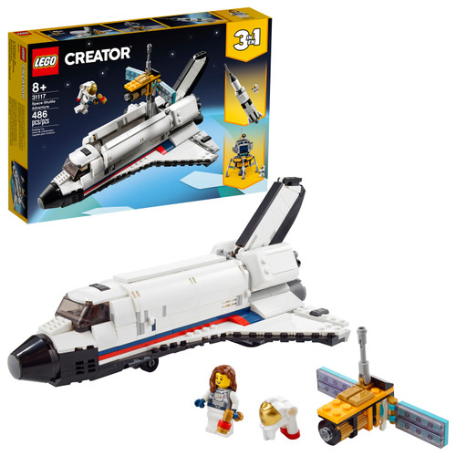 LEGO Creator 3in1 Space Shuttle Adventure 31117 Building Toy for Kids Who Love Creative Fun (486 Pieces)